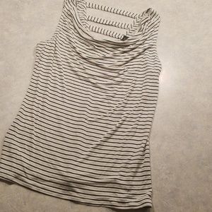 Black and taupe striped Tank top